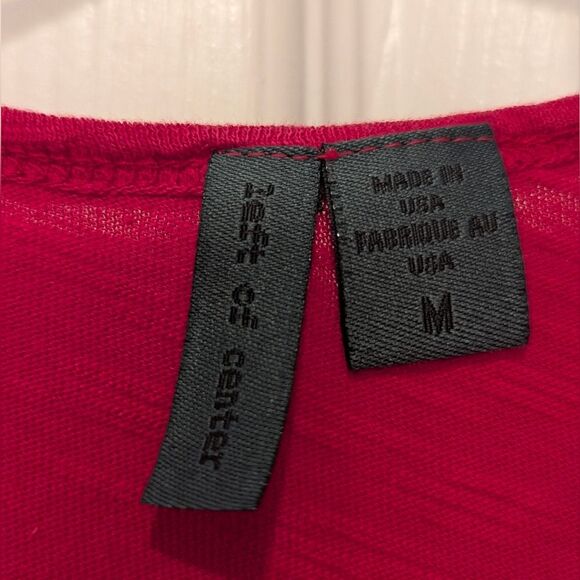 Anthropologie Left of Center Red Cotton Short Sleeve Tunic Teeshirt Size M Boho - Picture 5 of 7